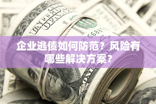 武汉企业逃债如何防范？风险有哪些解决方案？