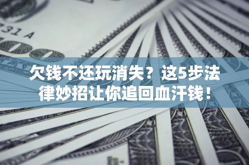 武汉欠钱不还玩消失？这5步法律妙招让你追回血汗钱！