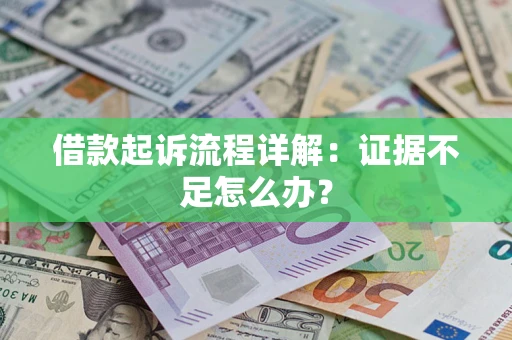 武汉借款起诉流程详解：证据不足怎么办？
